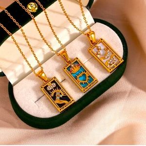 3/$15 “The Magician” Tarot card necklace